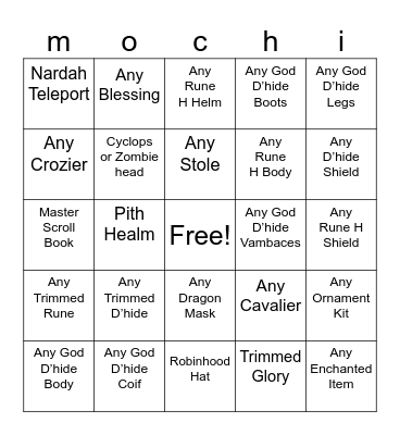 hannie bongo Bingo Card