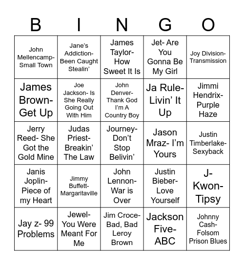 Radio Bingo You Got a "J" Bingo Card