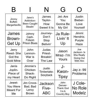 Radio Bingo You Got a "J" Bingo Card