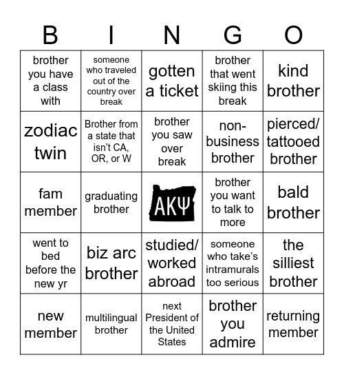 AKSLAY Bingo Card