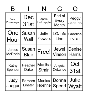 WHO AM I? Bingo Card