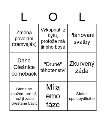 Míla 2024 Bingo Card