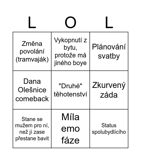 Míla 2024 Bingo Card