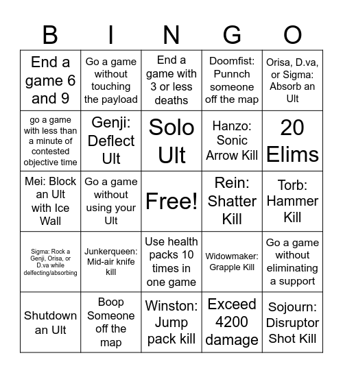 Jenny's Card Bingo Card