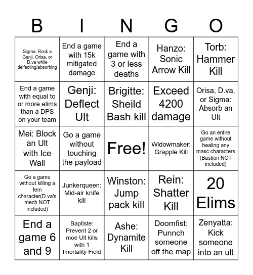 Sunny's Card Bingo Card