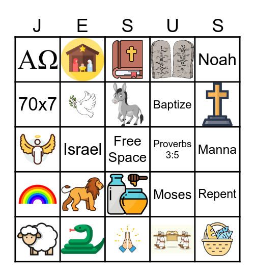 Bible Bingo Card