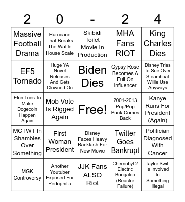 2024 Bingo!!! Bingo Card