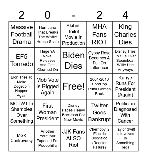 2024 Bingo!!! Bingo Card