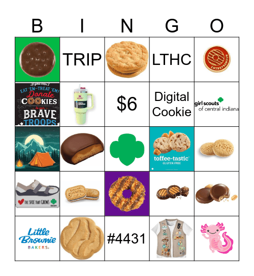 Girl Scout Cookie #4431 Trivia Bingo Card