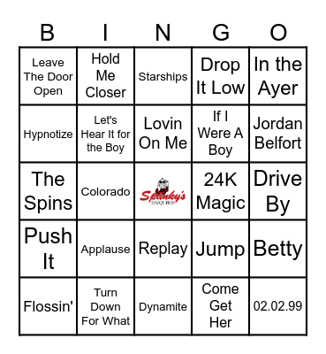 Spanky's Music Bingo 1/9/24 Bingo Card