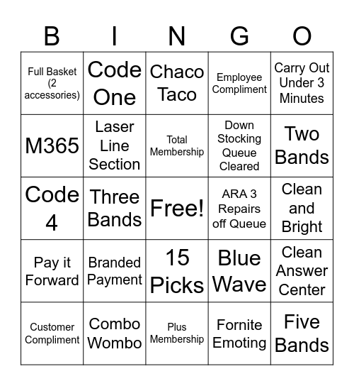 BBY 329 Bingo Card