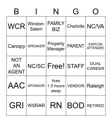 ICEBREAKER Bingo Card