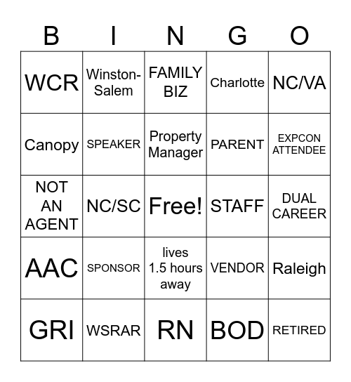 ICEBREAKER Bingo Card