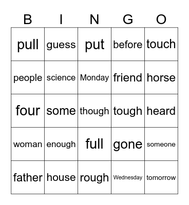 95 Bingo Card