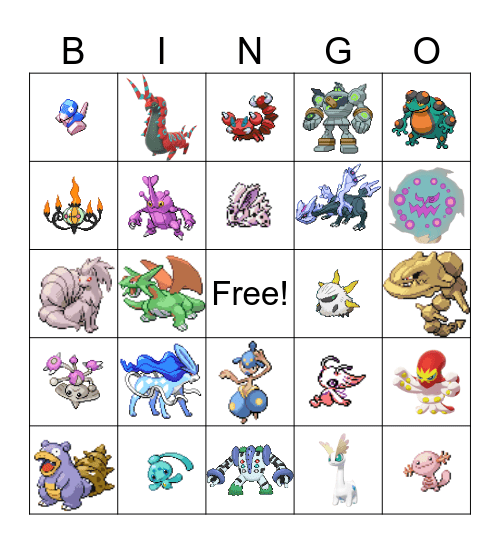 Shiny Bingo Card