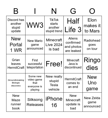 2024 Bingo Card