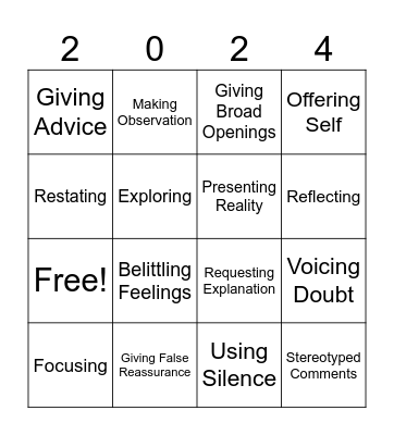 Communication Bingo Card