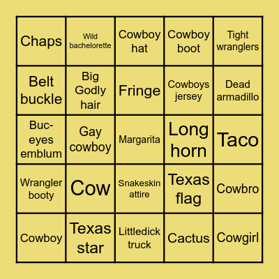 TEXASS SCAVENGER HUNT Bingo Card