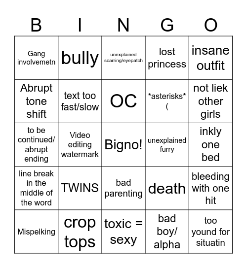 Gacha Bingo Card