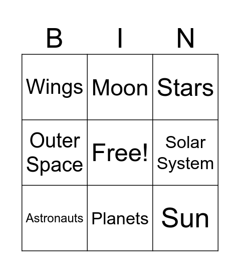 Aliens and space Bingo Card