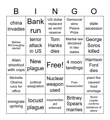 Cades 2024 Bingo card Bingo Card