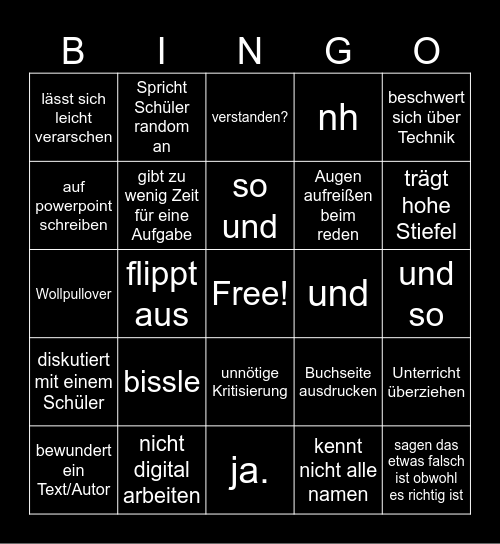 Frau Beckert Bingo Card