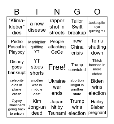 2024 Bingo Card