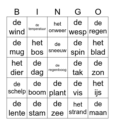Lowan thema 8 Bingo Card