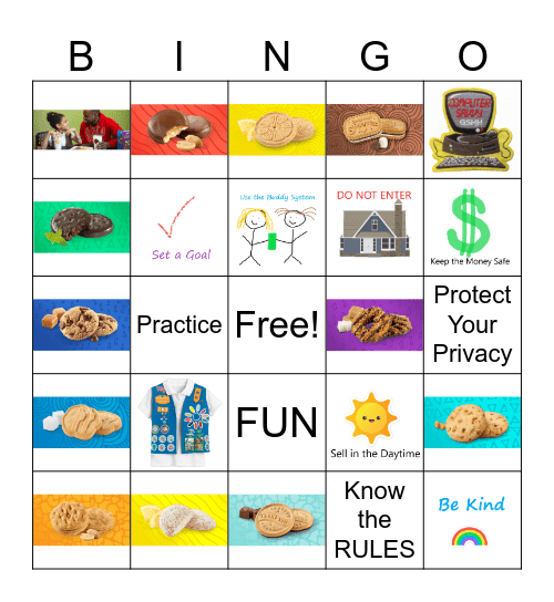 Cookie Safety Bingo Card