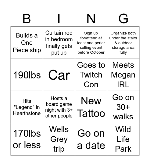 Lindsay's 2024 personal Bing(o) Bingo Card