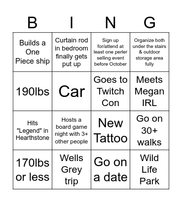 Lindsay's 2024 personal Bing(o) Bingo Card