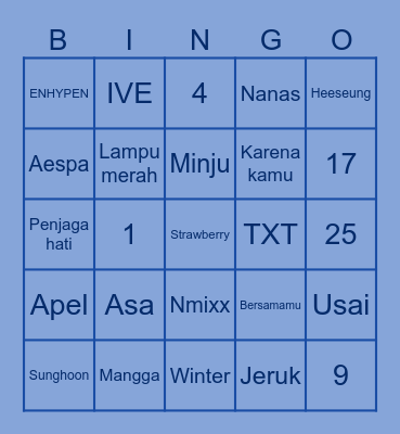 HINA03GG Bingo Card