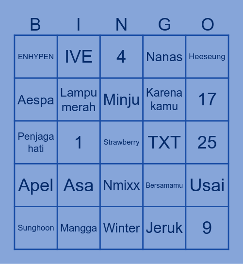 HINA03GG Bingo Card
