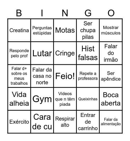 Jony Bingo Card