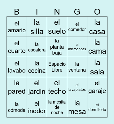 La casa Bingo Card