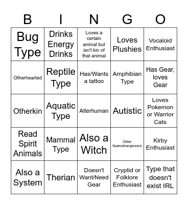 Fun Alterhuman Bingo! Bingo Card
