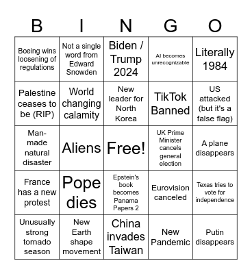 2024 Bingo Card