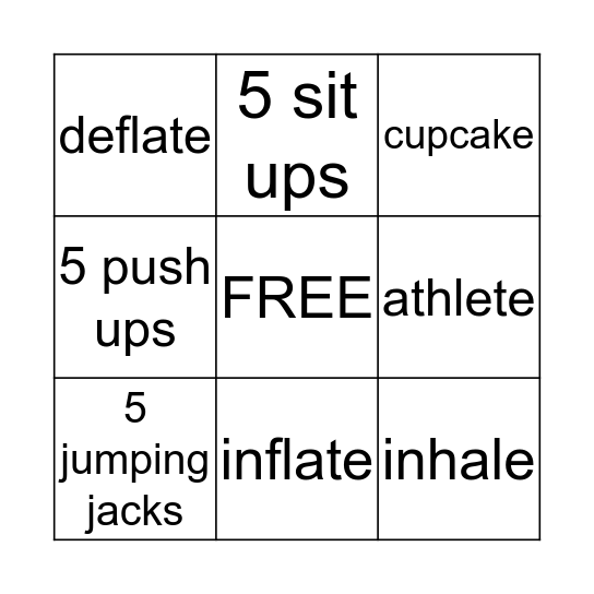 Reading Bingo Card