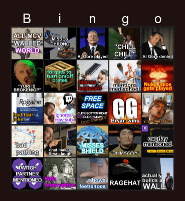 Official Dr Vahey RA2 Bingo Card