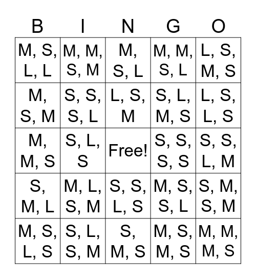 Solfege Bingo Card