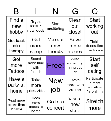 2024 Bingo Card