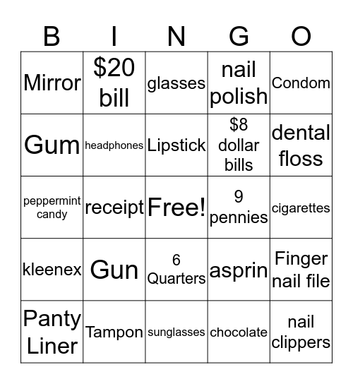 Girls Weekend - Purse Bingo Card