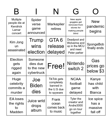 2024 Bingo Card