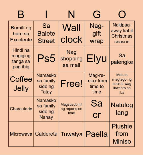 HUMAN BINGO Card