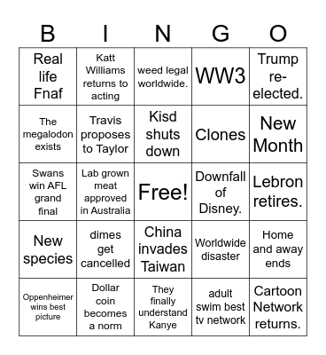 2024 predictions Bingo Card