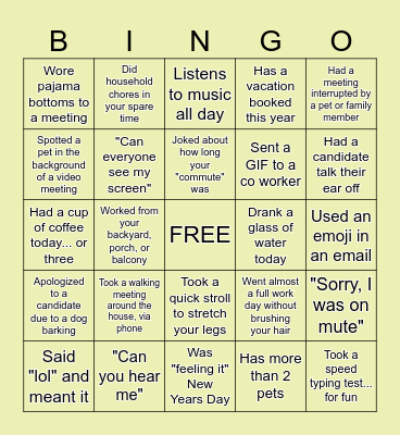 Number 1-25 Bingo Card