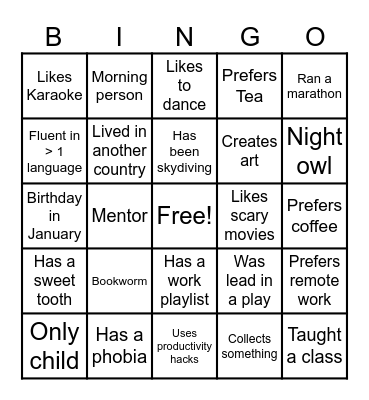 MARCOM BINGO Card