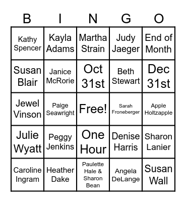 WHO AM I? Bingo Card