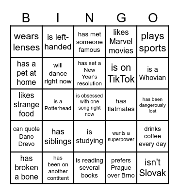 Find someone who... Bingo Card