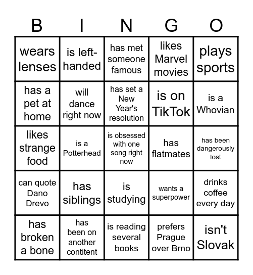 Find someone who... Bingo Card